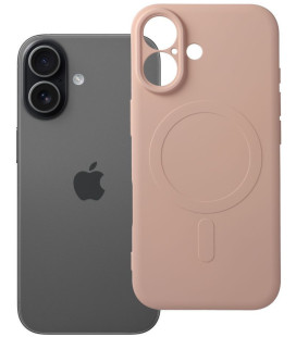 Rožinis dėklas su kameros apsauga Apple iPhone 17 telefonui "Silicone Mag Cover"