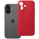 Raudonas dėklas su kameros apsauga Apple iPhone 17 telefonui "Silicone Mag Cover"