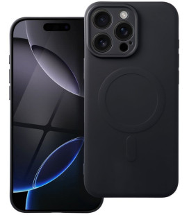 Juodas dėklas su kameros apsauga Apple iPhone 16 Pro Max telefonui "Silicone Mag Cover"