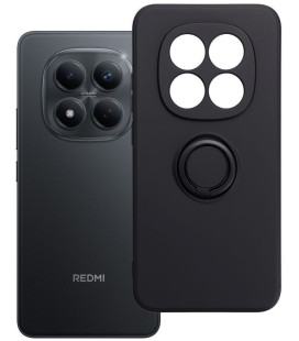 Juodas dėklas Xiaomi Redmi Note 15 Pro 5G telefonui "Silicone Ring Case"