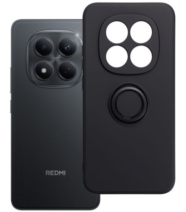 Juodas dėklas Xiaomi Redmi Note 15 Pro 5G telefonui "Silicone Ring Case"