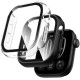 Juodas ir skaidrus dėklai Apple Watch 12 (42 mm) laikrodžiui "Tech-Protect Defense 2-Pack"