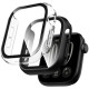 Juodas ir skaidrus dėklai Apple Watch 12 (46 mm) laikrodžiui "Tech-Protect Defense 2-Pack"