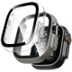Pilkas (Titanium) ir skaidrus dėklai Apple Watch 1 / 2 / 3 / 4 (49 mm) laikrodžiui "Tech-Protect Defense 2-Pack"