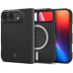 Juodas dėklas Apple iPhone Duo telefonui "Spigen Airskin Aramid Magsafe"