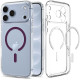 Skaidrus (Burgundy) dėklas Apple iPhone 17 Pro Max / 18 Pro Max telefonui "Spigen Ultra Hybrid Magsafe"