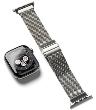 Sidabrinės spalvos apyrankė Apple Watch (44 / 45 / 46 / 49 mm) laikrodžiams "Ringke Metal One Mesh"