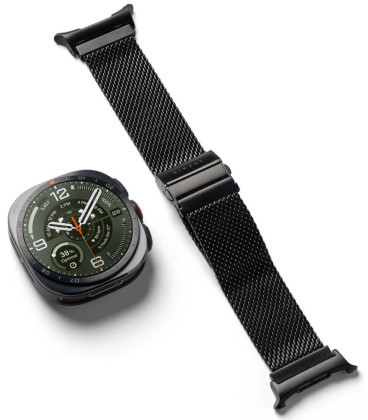 Juoda apyrankė Samsung Galaxy Watch Ultra 1 / 2 2024-2026 laikrodžiams "Ringke Metal One Mesh"