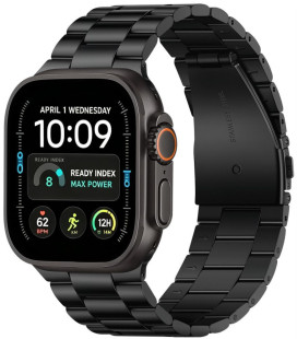 Juoda apyrankė Apple Watch 8 / 9 / 10 / 11 / 12 / SE / Ultra (44 / 45 / 46 / 49 mm) laikrodžiui "Tech-Protect Stainless"