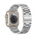 Sidabrinės spalvos apyrankė Apple Watch 8 / 9 / 10 / 11 / 12 / SE / Ultra (44 / 45 / 46 / 49 mm) "Tech-Protect Stainless"