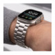 Sidabrinės spalvos apyrankė Apple Watch 8 / 9 / 10 / 11 / 12 / SE / Ultra (44 / 45 / 46 / 49 mm) "Tech-Protect Stainless"