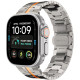 (Titanium / orange) apyrankė Apple Watch 8 / 9 / 10 / 11 / 12 / SE / Ultra (44 / 45 / 46 / 49 mm) "Tech-Protect Stainless"