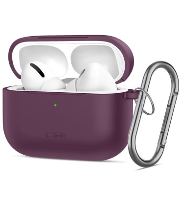 Bordo (Burgundy) dėklas Apple Airpods Pro 3 ausinėms "Tech-Protect Silicone Hook"
