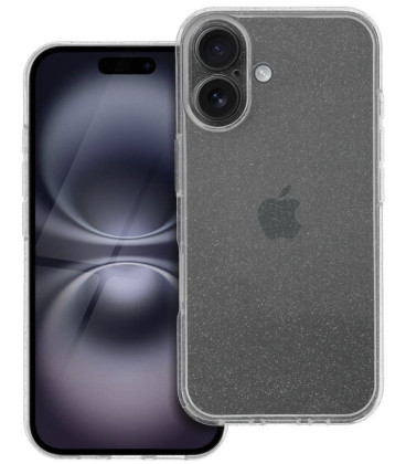 Skaidrus dėklas su blizgučiais Apple iPhone 16 telefonui "Case 2mm Blink"