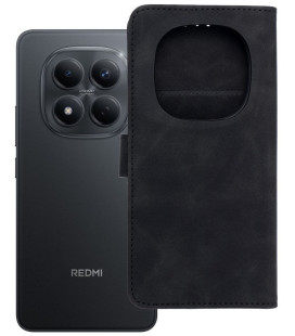 Juodas atverčiamas dėklas Xiaomi Redmi Note 15 Pro 5G telefonui "Tender Book"