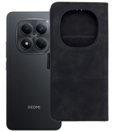 Juodas atverčiamas dėklas Xiaomi Redmi Note 15 Pro 5G telefonui "Tender Book"