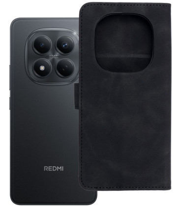 Juodas atverčiamas dėklas Xiaomi Redmi Note 15 Pro 4G telefonui "Tender Book"