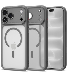 Matinis pilkas (Titanium) dėklas Apple iPhone 17 Pro Max / 18 Pro Max telefonui "Tech-Protect MagPeak Magsafe CC"