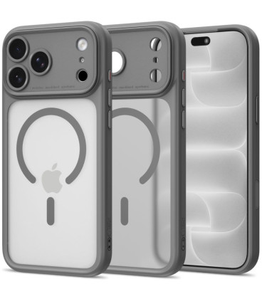 Matinis pilkas (Titanium) dėklas Apple iPhone 17 Pro / 18 Pro telefonui "Tech-Protect MagPeak Magsafe CC"