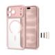 Matinis rožinis dėklas Apple iPhone 17 Pro Max / 18 Pro Max telefonui "Tech-Protect MagPeak Magsafe CC"