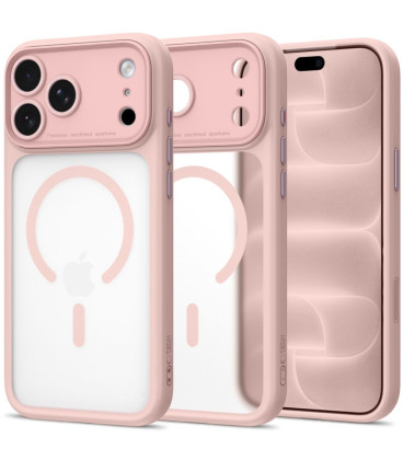 Matinis rožinis dėklas Apple iPhone 17 Pro / 18 Pro telefonui "Tech-Protect MagPeak Magsafe CC"