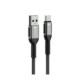 Juodas USB-A - USB-C QC4.0 3A 66W 200cm laidas "Forcell F-Energy C256 Cafule"