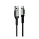Juodas USB-A - USB-C QC4.0 3A 66W 25cm laidas "Forcell F-Energy C256 Cafule"