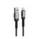 Juodas USB-A - Lightning 2.4A 12W 25cm laidas "Forcell F-Energy C257 Cafule"