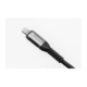 Juodas USB-A - Lightning 2.4A 12W 25cm laidas "Forcell F-Energy C257 Cafule"