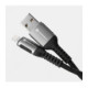 Juodas USB-A - Lightning 2.4A 12W 25cm laidas "Forcell F-Energy C257 Cafule"