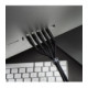 Juodas USB-C - USB-C QC4.0 PD 3A 60W 100cm laidas "Forcell F-Energy C344 Silicone"