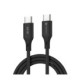 Juodas USB-C - USB-C QC4.0 PD 3A 60W 100cm laidas "Forcell F-Energy C344 Silicone"