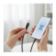 Juodas USB-C - USB-C QC4.0 PD 3A 60W 100cm laidas "Forcell F-Energy C344 Silicone"