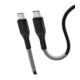 Juodas USB-C - USB-C QC4.0 PD 5A 240W 100cm laidas "Forcell F-Energy CB-05C Carbon"