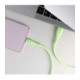 Žalias USB-A - USB-C QC4.0 3A 66W 100cm laidas "Forcell F-Energy C342 Silicone"