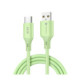 Žalias USB-A - USB-C QC4.0 3A 66W 100cm laidas "Forcell F-Energy C342 Silicone"
