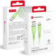 Žalias USB-A - MicroUSB QC3.0 2,4A 18W 100cm laidas "Forcell F-Energy C341 Silicone"