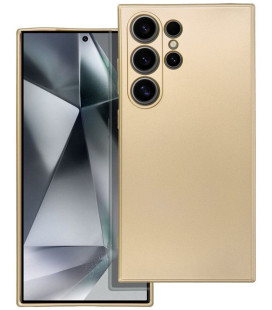 Auksinės spalvos dėklas Samsung Galaxy S24 Ultra telefonui "Metallic Case"