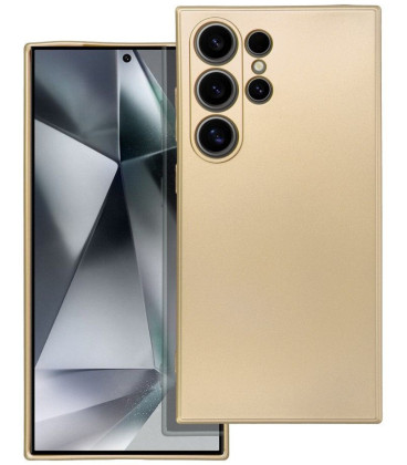 Auksinės spalvos dėklas Samsung Galaxy S24 Ultra telefonui "Metallic Case"