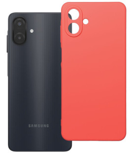 Raudonas (Peach) dėklas Samsung Galaxy A07 / A08 telefonui "Silicone Case"