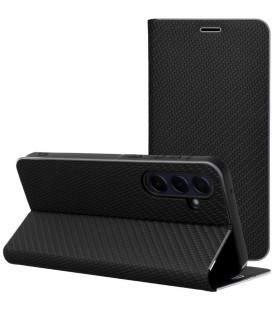 Juodas (Carbon) atverčiamas dėklas Samsung Galaxy S26 FE telefonui "Luna Book"