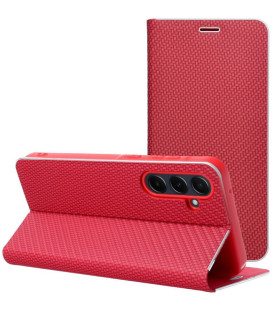 Raudonas (Carbon) atverčiamas dėklas Samsung Galaxy S26 FE telefonui "Luna Book"