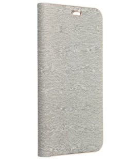Pilkas (Auksinės spalvos) atverčiamas dėklas Samsung Galaxy A17 / A18 telefonui "Luna Book"