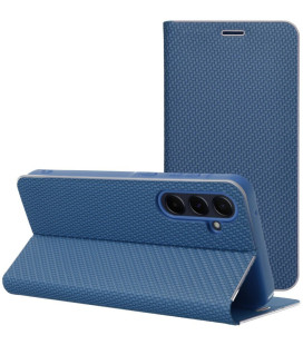 Mėlynas (Carbon) atverčiamas dėklas Samsung Galaxy A37 5G telefonui "Luna Book"