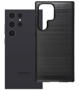 Juodas dėklas Samsung Galaxy S23 Ultra telefonui "Carbon 2.0"