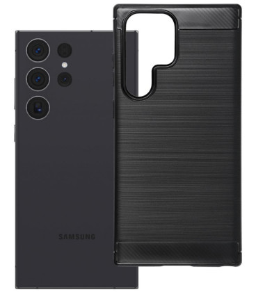 Juodas dėklas Samsung Galaxy S23 Ultra telefonui "Carbon 2.0"