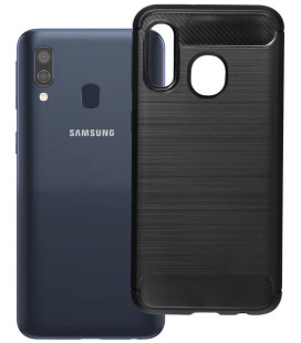 Juodas dėklas Samsung Galaxy A40 telefonui "Carbon 2.0"