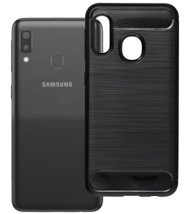 Juodas dėklas Samsung Galaxy A20e telefonui "Carbon 2.0"