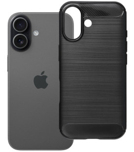 Juodas dėklas Apple iPhone 17 telefonui "Carbon 2.0"