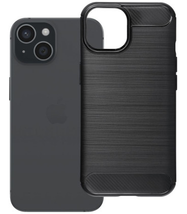 Juodas dėklas Apple iPhone 15 telefonui "Carbon 2.0"